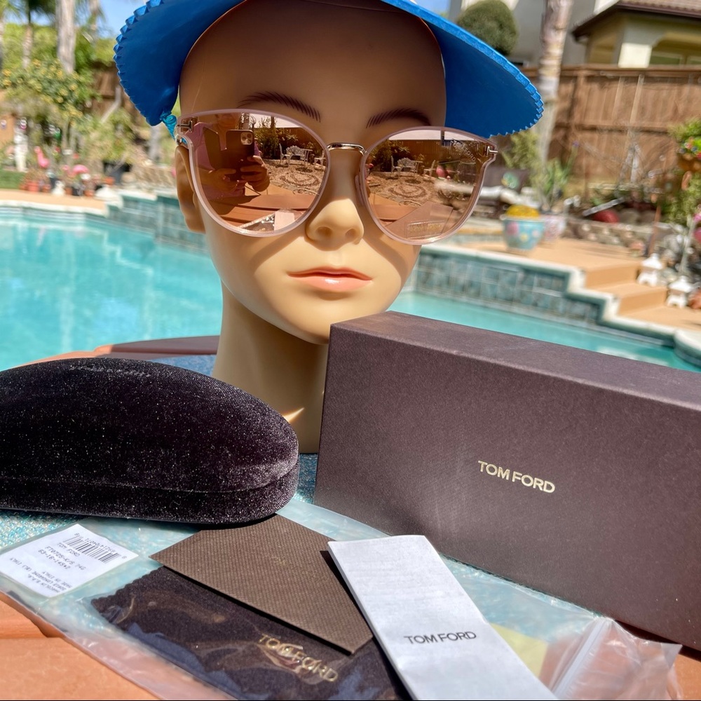 Authentic TOM FORD 63mm Round Injected Sunglasses
